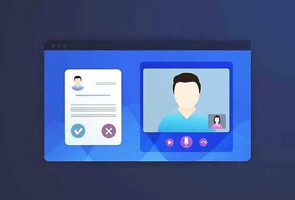 EPS 해외이미지 직업 디자인 컨셉 인터넷 일러스트 비즈니스 통신 회의 직장 대화 사람 디지털 스크린 네트워크 메시지 플랫 연결 토론 동료 면접 멀리 온라인 이력서 동영상 채용 후보 가상 해외일러스트 회사 관계 말하기 파일형식 벡터 이미지허브