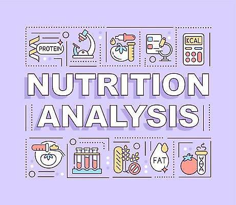 EPS 해외이미지 디자인 선 음식 백그라운드 컨셉 일러스트 실험 타이포그라피 사람없음 단어 실험실 플랫 분석 영양분 영양_영양소 해외일러스트 문자 영양소 파일형식 벡터 이미지허브
