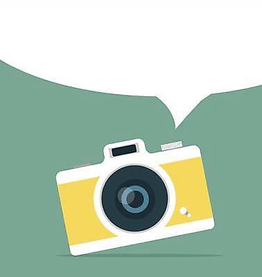 EPS 해외이미지 말풍선 일러스트 프레임 사람없음 초록색 노란색 카메라 복고 해외일러스트 컬러 전자제품 파일형식 벡터 이미지허브