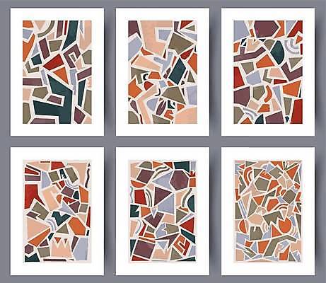 EPS 해외이미지 디자인 일러스트 추상 미술 사람없음 세트 그림 모자이크 기하학 해외일러스트 무늬 문화예술 파일형식 벡터 이미지허브