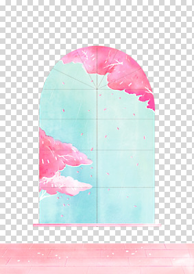 편집 편집이미지 꽃잎 분홍색 창문 수채화 누끼 사람없음 봄풍경 봄 벚꽃 벚나무 감성 PNG 낙화 편집소스 나무 계절 꽃 컬러 컨셉 풍경 파일형식