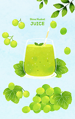 PSD 하늘색 잎 일러스트 여름음식 잔 빨대 사람없음 여름 주스 청포도 청포도주스 포도잎 망고포도 국내일러스트 식물 식기 계절 음료 음식 포도 파란색 과일주스 파일형식 여름_계절