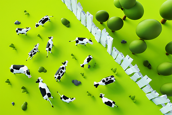 PSD 나무 편집 편집이미지 여러마리 초원 사람없음 초록색 울타리 농장 3D소스 3D 모형 목장 돌_바위 풀 방목 젖소 디지털합성 편집소스 편집3D 식물 컬러 다수 농업 담장 소 축산업 파일형식