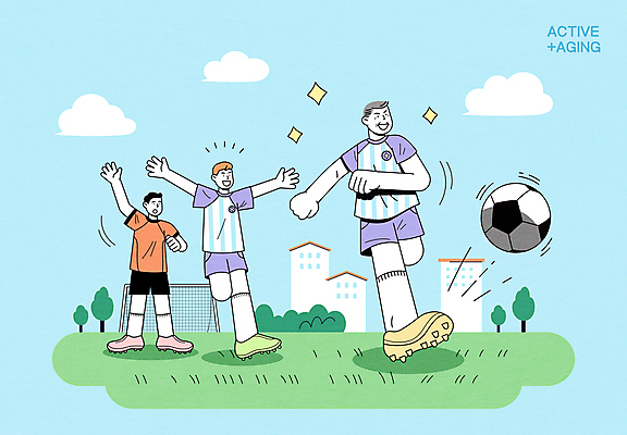 전신 나무 남자 중년 하늘색 유니폼 일러스트 축구공 팔벌리기 잔디 성인 취미 건물 세명 운동 손들기 축구 풀 킥 축구장 축구복 축구화 축구골대 축구경기 활기 남자만 액티브시니어 국내일러스트 AI파일 식물 건축물 옷 운동화 컨셉 공 축구용품 스포츠시설 모션 건강 사람 경기 파란색 실버라이프 운동복 구기 골대 파일형식 벡터