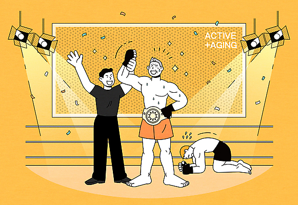 전신 남자 중년 허리손 일러스트 조명 경기 성인 세명 노란색 손들기 경기장 우승 심판 좌절 꽃가루 레슬링 활기 레슬링선수 웅크림 레슬링경기 레슬링복 승리자 챔피언벨트 남자만 액티브시니어 국내일러스트 AI파일 감정 스포츠 컬러 포즈 컨셉 스포츠시설 모션 운동선수 사람 실버라이프 격투기 최고 가루 챔피언 파일형식 벡터