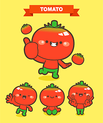 캐릭터 토마토 일러스트 웃음 앉기 사람없음 빨간색 노란색 손들기 축제 최고 브이 특산물 특산물캐릭터 토마토캐릭터 지역축제 대한민국축제 토마토축제 일러캐릭터 AI파일 컬러 채소 모션 표정 손짓 파일형식 벡터