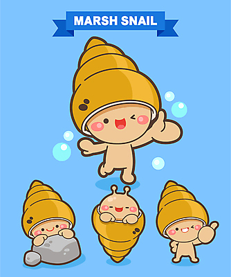 캐릭터 일러스트 웃음 사람없음 파란색 축제 돌_바위 물방울 최고 특산물 특산물캐릭터 다슬기 숨기 지역축제 대한민국축제 다슬기축제 일러캐릭터 AI파일 컬러 모션 어패류 표정 파일형식 벡터