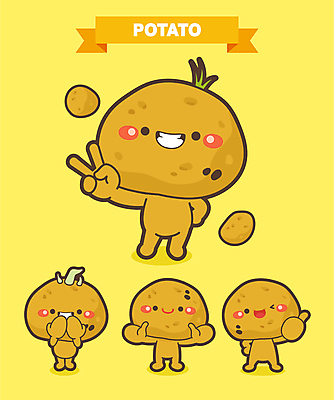 캐릭터 일러스트 팔벌리기 감자 사람없음 노란색 손들기 축제 최고 브이 특산물 특산물캐릭터 지역축제 감자캐릭터 대한민국축제 감자축제 일러캐릭터 AI파일 컬러 채소 모션 손짓 파일형식 벡터
