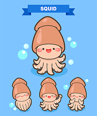 캐릭터 일러스트 웃음 사람없음 파란색 축제 물방울 최고 오징어 특산물 특산물캐릭터 오징어캐릭터 지역축제 대한민국축제 오징어축제 일러캐릭터 AI파일 컬러 연체동물 표정 수중동물 파일형식 벡터