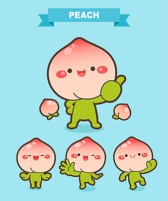 캐릭터 과일 일러스트 윙크 웃음 사람없음 파란색 손들기 축제 최고 특산물 복숭아 특산물캐릭터 지역축제 복숭아캐릭터 대한민국축제 복숭아축제 일러캐릭터 AI파일 컬러 모션 표정 파일형식 벡터