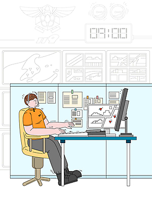 전신 남자 시계 지도 일러스트 한명 앉기 성인 컴퓨터 모니터 헤드셋 알람 키보드 업무 야간 소방관 서비스 상담 문서 119 반응 파티션 성인남자한명만 국내일러스트 AI파일 자연요소 1 음향기기 모션 사람 전자제품 헤드폰 작업 구조원 소방 전화번호 남자한명만 성인남자만 파일형식 벡터