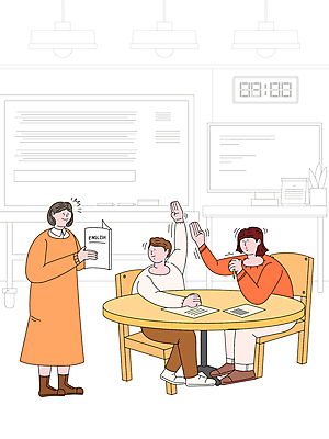 전신 여자 남자 화분 시계 의자 일러스트 수업 영어교육 들기 앉기 성인 책 세명 손들기 모니터 칠판 달력 야간 질문 책상 서비스 영어교사 영어책 영어학원 성인만 국내일러스트 AI파일 자연요소 영어 교육 가구 모션 사람 컴퓨터 교사 학원 파일형식 벡터