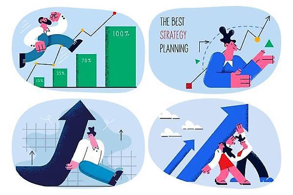 EPS 해외이미지 전신 여자 남자 화살표 일러스트 비즈니스 사업가 성공 상반신 성인 손들기 성장 받침대 상승 오르기 이익 성인만 버티다 해외일러스트 직업 컨셉 모션 사람 파일형식 벡터 이미지허브