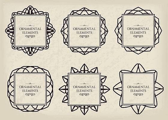 EPS 해외이미지 디자인 일러스트 프레임 사람없음 세트 사각형 빈티지 우아함 고딕 바로크 빅토리아 해외일러스트 도형 컨셉 파일형식 벡터 이미지허브