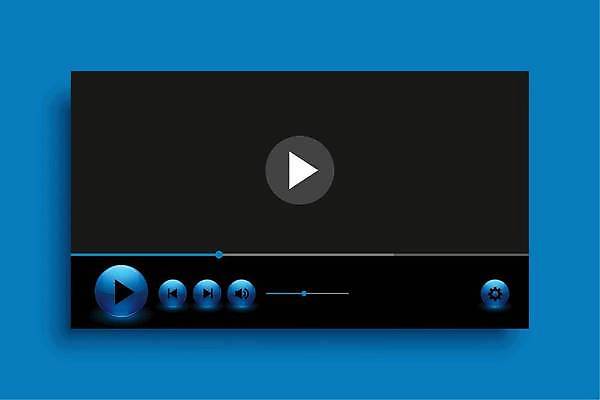 EPS 해외이미지 일러스트 사람없음 파란색 멀티미디어 UI 플레이어 해외일러스트 컬러 파일형식 벡터 이미지허브