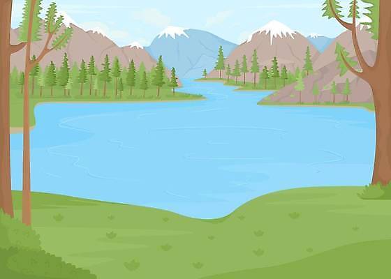 EPS 해외이미지 공원 호수 일러스트 사람없음 해외일러스트 공공시설 파일형식 벡터 이미지허브