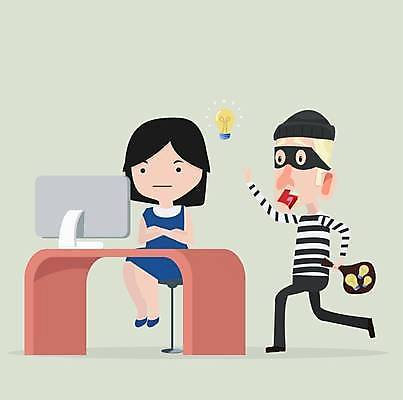 EPS 해외이미지 전신 여자 남자 일러스트 비즈니스 아이디어 서기 앉기 성인 두명 비즈니스라이프 팔짱 모니터 비즈니스맨 범죄인 도둑 절도 고민 복면 손뻗기 산업스파이 성인만 해외일러스트 라이프스타일 감정 컨셉 모션 사람 컴퓨터 직장인 범죄 파일형식 벡터 이미지허브