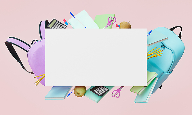 포토 JPG 해외이미지 분홍색 백그라운드 학교 책가방 사람없음 책 학습 펜 3D 계산기 사과 신학기 카피스페이스 해외포토 교육 컬러 가방 과일 문구용품 필기구 공백 장비 디지털합성 파일형식 이미지허브