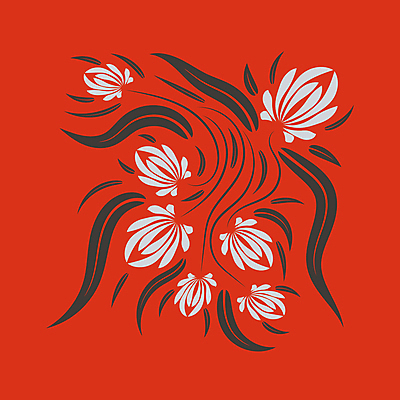 JPG EPS 해외이미지 디자인 꽃 잎 일러스트 미술 사람없음 빨간색 화려 민화 해외일러스트 식물 컬러 컨셉 문화예술 그림 파일형식 벡터 이미지허브