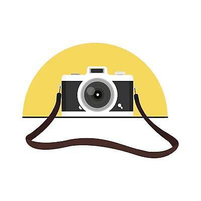 EPS 해외이미지 일러스트 사람없음 노란색 카메라 복고 스트랩 해외일러스트 컬러 전자제품 파일형식 벡터 이미지허브