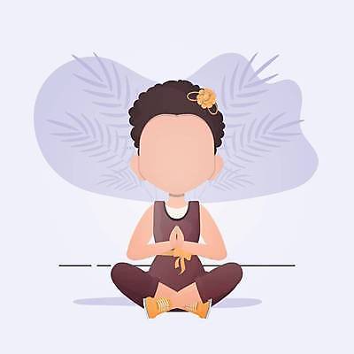 EPS 해외이미지 전신 우먼라이프 여자 어린이 일러스트 요가 휴식 건강 한명 오 편안함 명상 가부좌 합장 소녀한명만 해외일러스트 1 라이프스타일 웰빙 컨셉 사람 앉기 손짓 감각 여자한명만 소녀만 파일형식 벡터 이미지허브