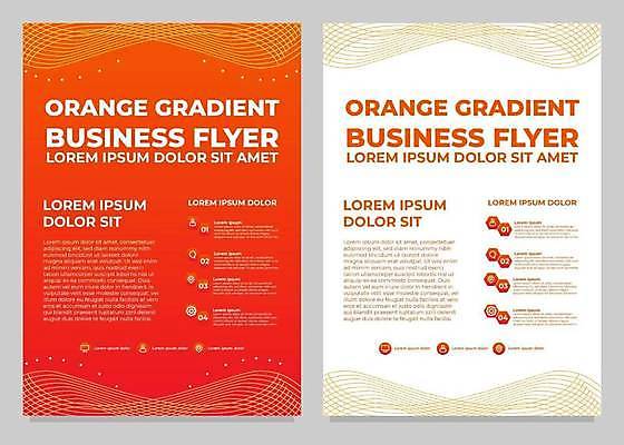 EPS 해외이미지 디자인 일러스트 추상 사람없음 세트 주황색 흰색 웨이브 그라디언트 해외일러스트 컬러 무늬 파일형식 벡터 이미지허브