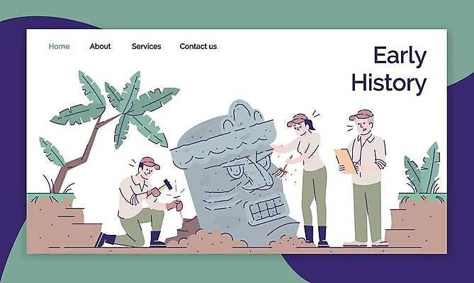 EPS 해외이미지 템플릿 캐릭터 디자인 배너 과학 백그라운드 컨셉 일러스트 텍스트 아이디어 그래픽 홈페이지 웹 탐험 역사 플랫 만화 땅 메뉴 서식 레이아웃 페이지 고생물 마야 온라인 발견 UI 고고학 구성 로그인 아즈텍 원정 인터페이스 착륙 목업 와이어프레임 해외일러스트 일러캐릭터 교육 인터넷 생물 마야문명 파일형식 벡터 이미지허브