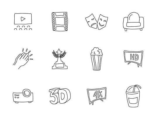 EPS 해외이미지 음료 의자 일러스트 가면 사람없음 스크린 텔레비전 박수 트로피 필름 팝콘 손모양 영사기 3D영화 연극 해외일러스트 모양 가구 문화예술 손짓 전자제품 상_우승 영화 파일형식 벡터 손_신체부위 이미지허브