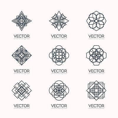 EPS 해외이미지 디자인 일러스트 추상 사람없음 세트 오리엔탈 심볼 만다라 해외일러스트 무늬 파일형식 벡터 이미지허브