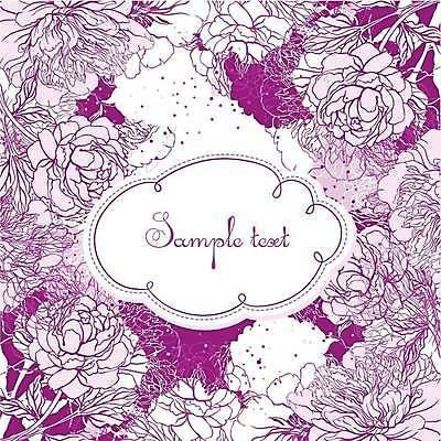 EPS 해외이미지 꽃 백그라운드 꽃무늬 일러스트 프레임 사람없음 보라색 손그림 작약 해외일러스트 식물 컬러 무늬 파일형식 벡터 이미지허브