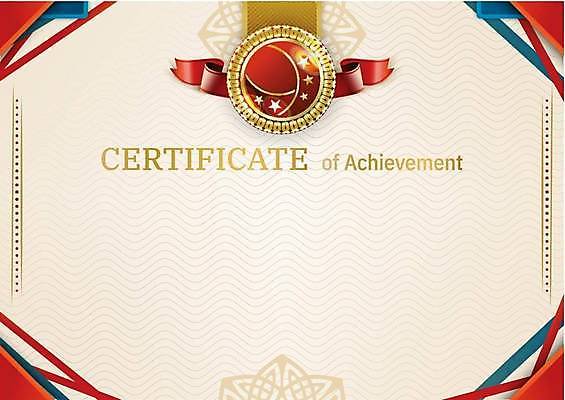 EPS 해외이미지 리본 일러스트 프레임 타이포그라피 사람없음 빨간색 상패 메달 베이지색 임명장 상장프레임 해외일러스트 문자 컬러 상_우승 상_상패 파일형식 벡터 이미지허브