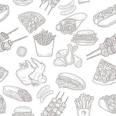 EPS 해외이미지 음식 일러스트 감자 피자 패스트푸드 육류 세트 식사 치킨 튀김 수확 감자튀김 햄버거 뜨거움 소시지 개 그릴 정크푸드 바비큐 스케치 먹기 속도 메뉴 패키지 핫도그 판화 타코 프랑스어 점심식사 치즈버거 해외일러스트 문자 농업 채소 식재료 포유류 모션 주방용품 서양음식 미술 가공식품 인스턴트 닭고기요리 파일형식 벡터 이미지허브