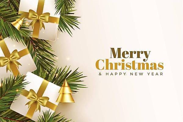 EPS 해외이미지 배너 백그라운드 잎 크리스마스 겨울 일러스트 이벤트 사람없음 선물상자 반짝임 카피스페이스 해외일러스트 식물 계절 기념일 모션 선물 상자 공백 파일형식 벡터 이미지허브