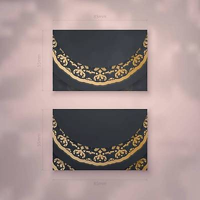 EPS 해외이미지 디자인 백그라운드 패턴 일러스트 명함 사람없음 세트 검은색 금색 고급 만다라 목업 해외일러스트 컬러 컨셉 무늬 파일형식 벡터 이미지허브