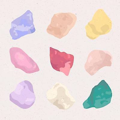 EPS 해외이미지 디자인 일러스트 추상 사람없음 그래픽 세트 보석 그림 엘리먼트 파스텔톤 해외일러스트 컬러 무늬 광석 파일형식 벡터 이미지허브
