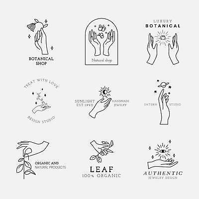 EPS 해외이미지 손 디자인 꽃 나비 잎 라인일러스트 일러스트 들기 신체부위 세트 행성 달 잡기 신비 해외일러스트 자연요소 식물 곤충 컨셉 모션 사람 우주 파일형식 벡터 이미지허브