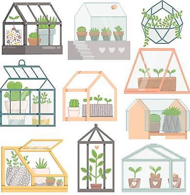 EPS 해외이미지 화분 잎 일러스트 선인장 사람없음 새싹 원예 엘리먼트 온실 해외일러스트 식물 취미 파일형식 벡터 이미지허브