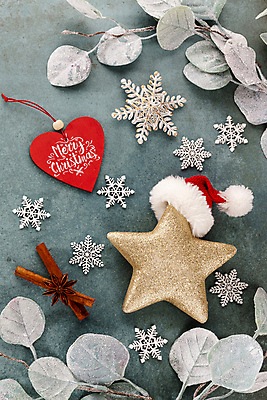 포토 JPG 해외이미지 별 크리스마스장식 겨울 산타모자 눈꽃 실내 사람없음 하이앵글 눈송이 오브젝트 파란배경 눈꽃무늬 별모형 유칼립투스 해외포토 자연요소 식물 모자_잡화 계절 뷰포인트 백그라운드 크리스마스 무늬 눈_날씨 내부 파란색 모형 파일형식 이미지허브