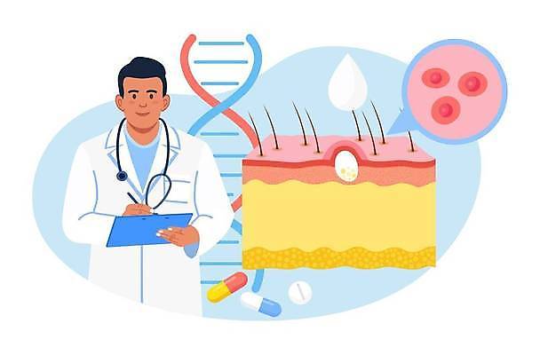 EPS 해외이미지 남자 일러스트 청진기 한명 들기 상반신 성인 알약 의사 기록 의사가운 DNA 피부 여드름 염증 성인남자한명만 모낭 피부층 해외일러스트 1 의료기기 모션 사람 신체부위 약 의료진 가운 질병 생명공학 남자한명만 성인남자만 파일형식 벡터 이미지허브