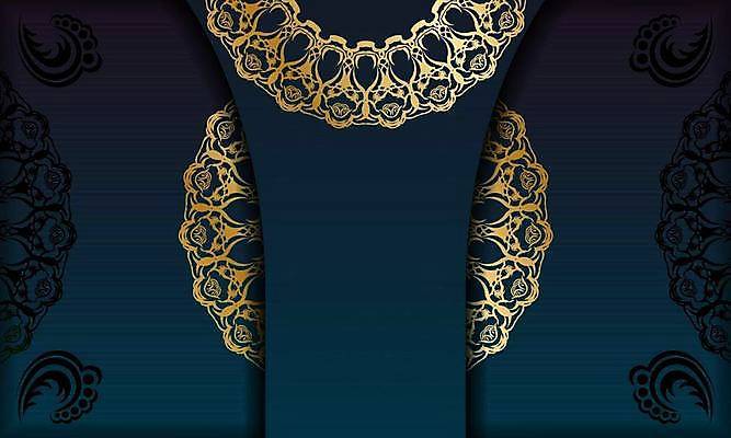 EPS 해외이미지 문양 디자인 백그라운드 일러스트 프레임 사람없음 금색 화려 고급 남색 카피스페이스 국경 해외일러스트 컬러 컨셉 공백 파일형식 벡터 이미지허브