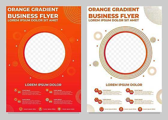 EPS 해외이미지 디자인 일러스트 추상 사람없음 세트 주황색 흰색 원형프레임 그라디언트 해외일러스트 컬러 무늬 프레임 원형 파일형식 벡터 이미지허브