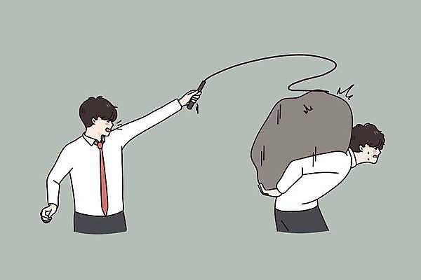 EPS 해외이미지 남자 일러스트 들기 상반신 성인 두명 비즈니스맨 업기 노예 때리기 채찍 성인남자만 휘두르기 해외일러스트 비즈니스 모션 사람 직장인 남자만 성인만 파일형식 벡터 이미지허브