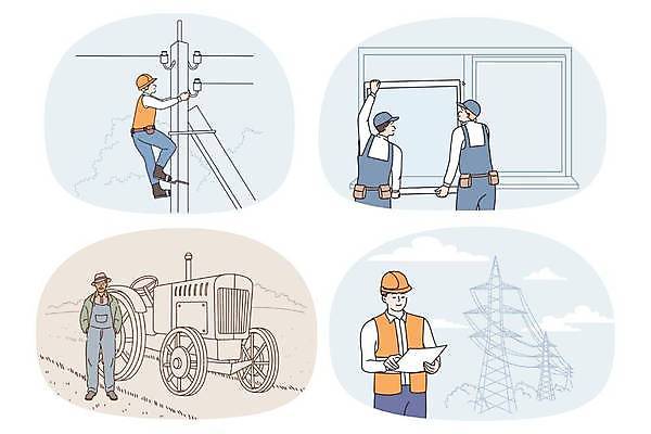 EPS 해외이미지 직업 캐릭터 산업 컨셉 일러스트 노동자 사람 세트 최고 업무 엔지니어 플랫 농부 만화 수집 종업원 고객 직원 서비스 보따리 그림 경영자 윤곽 모집 월급 고용 도우미 방법 인원 채용 헬프 해외일러스트 일러캐릭터 비즈니스 구직 작업 도움 기술자 리더 파일형식 벡터 이미지허브