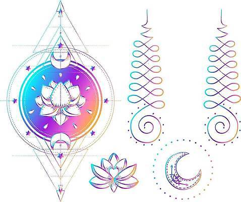 EPS 해외이미지 꽃 선 백그라운드 무지개 신체 일러스트 요가 휴식 건강 연꽃 동양인 경사 치료 장식 세트 검은색 화목 에너지 달 영혼 인도인 문신 심볼 명상 사인 그림 신성 동쪽 부족 만다라 엘리먼트 해외일러스트 자연요소 외국인 식물 웰빙 컬러 컨셉 의학 인종 방향 파일형식 벡터 이미지허브