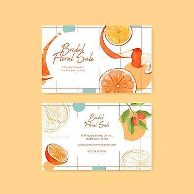 EPS 해외이미지 오렌지 일러스트 명함 사람없음 주황색 자몽 해외일러스트 컬러 과일 파일형식 벡터 이미지허브