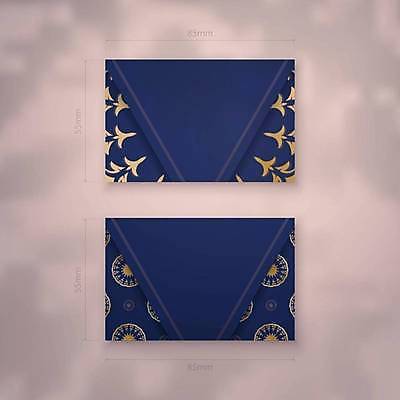 EPS 해외이미지 디자인 백그라운드 패턴 일러스트 명함 사람없음 파란색 세트 금색 고급 만다라 목업 해외일러스트 컬러 컨셉 무늬 파일형식 벡터 이미지허브
