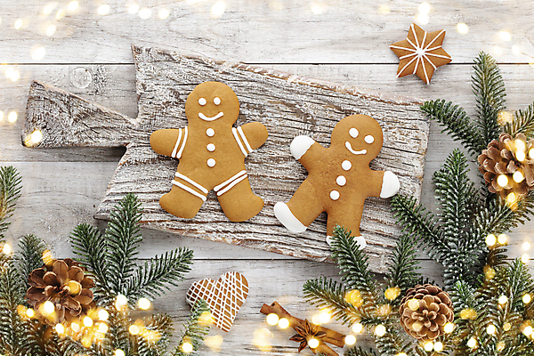 포토 JPG 해외이미지 잎 크리스마스 크리스마스용품 실내 사람없음 하이앵글 솔방울 빛망울 나무도마 진저맨 진저쿠키 나무배경 해외포토 식물 기념일 뷰포인트 백그라운드 도마 내부 목재 빛 쿠키 용품 파일형식 이미지허브