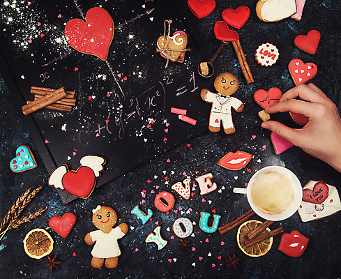 포토 JPG 해외이미지 손 검은배경 실내 사랑 들기 신체부위 쿠키 하트 차 아이러브유 진저맨 진저쿠키 해외포토 모양 감정 음료 백그라운드 모션 디저트 사람 내부 검은색 파일형식 이미지허브