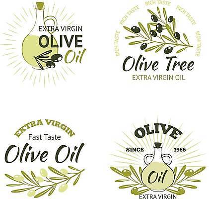 EPS 해외이미지 일러스트 사람없음 세트 라벨 빈티지 올리브오일 올리브 내추럴 오일병 올리브잎 해외일러스트 열매 컨셉 잎 프레임 기름_음식 파일형식 벡터 이미지허브