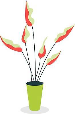 EPS 해외이미지 화분 줄기 잎 일러스트 사람없음 원예 반려식물 해외일러스트 식물 취미 파일형식 벡터 이미지허브